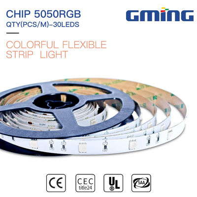 Cuttable एसएमडी 5050 आरजीबी लचीली एलईडी पट्टी, आउटडोर इनडोर 10mmLed पट्टी प्रकाश IP20 / 65/67/68